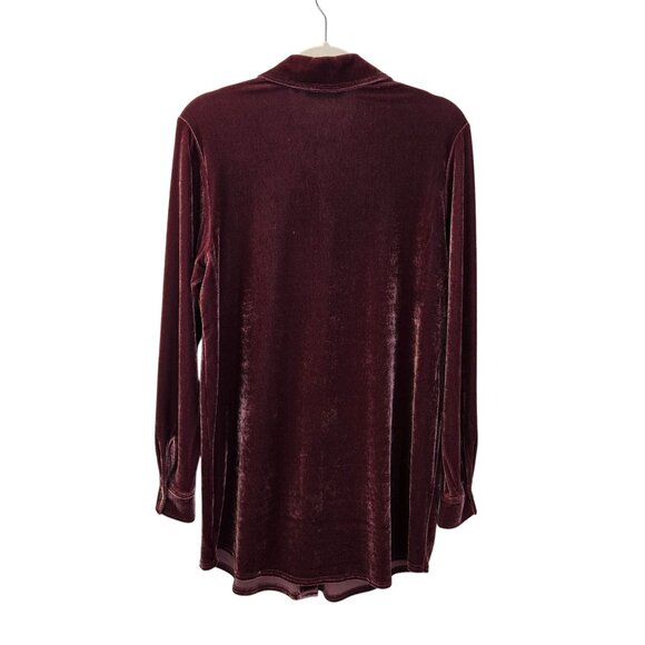 Soft Surroundings Crushed Velvet Button Down Shirt Size Small - Picture 2 of 6